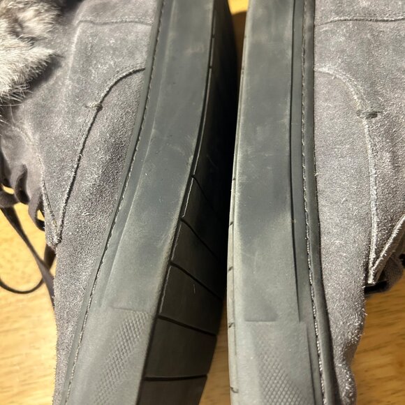 Womens Vince Nyack Gray Suede Rabbit Fur Ankle Sneaker Booties 8 - Picture 11 of 14